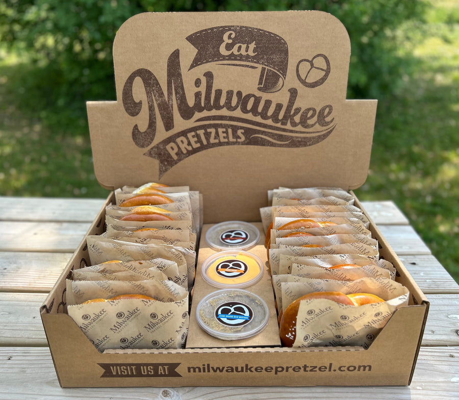 Catering Pick-Up At Milwaukee Pretzel Co.  - 24 5oz Twists and Dips Ready to Eat