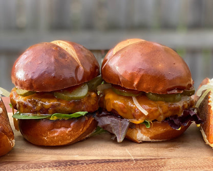 Pretzel hamburger buns