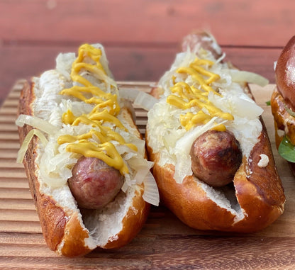 Pretzel sausage bun
