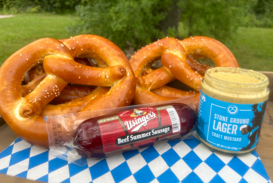 Oktoberfest Bavarian Soft Pretzel and Sausauge Gift Box