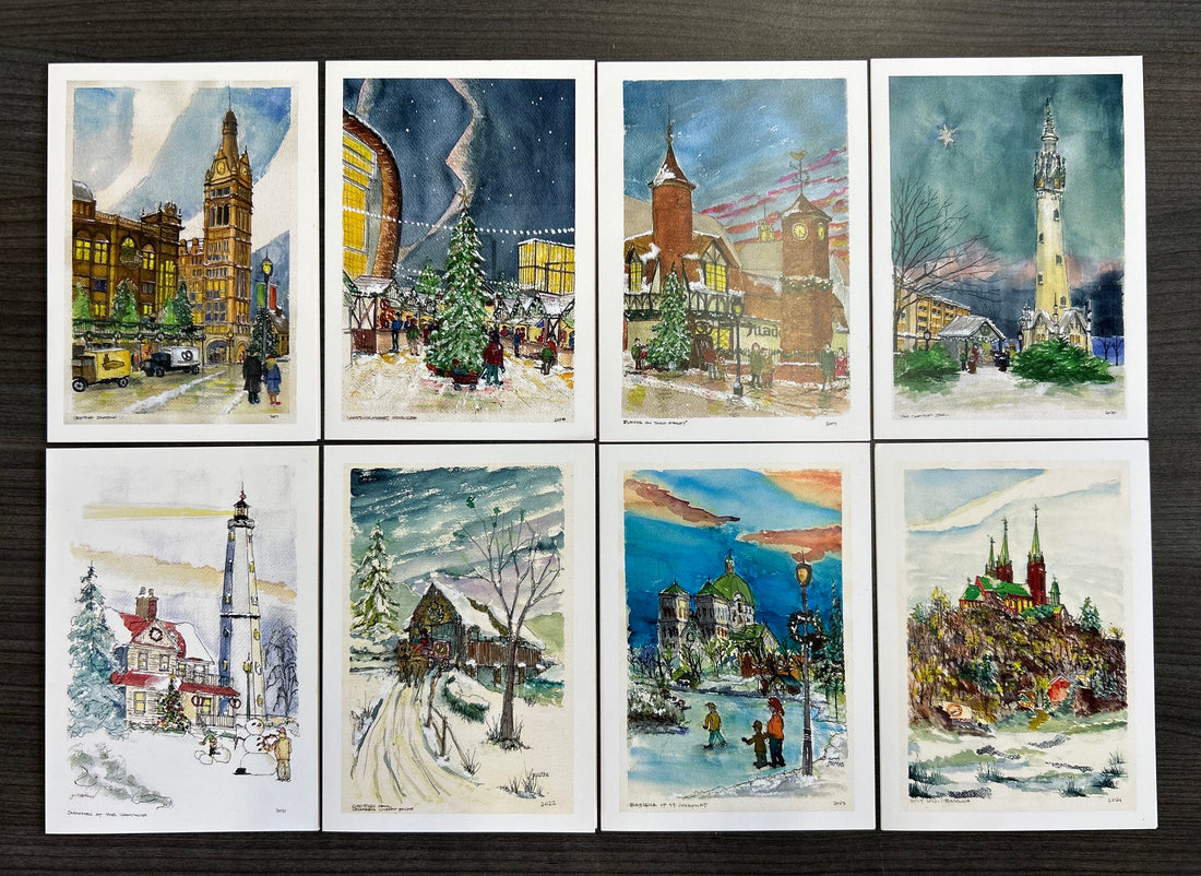 Milwaukee Winter Holiday Scenes -- Greeting Card Set (8-pack)