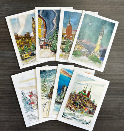 Milwaukee Winter Holiday Scenes -- Greeting Card Set (8-pack)