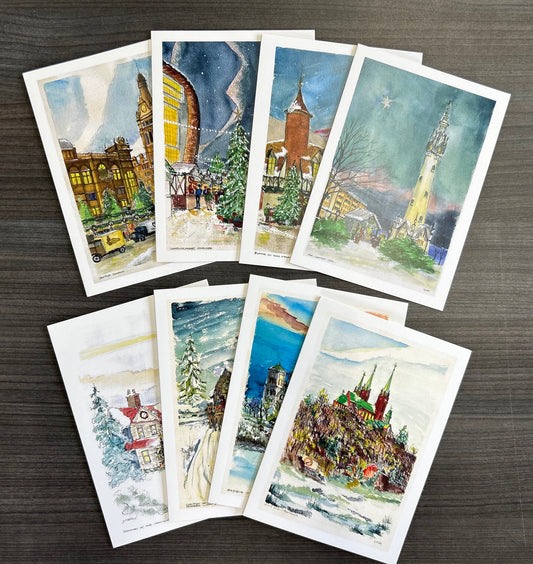 Milwaukee Winter Holiday Scenes -- Greeting Card Set (8-pack)