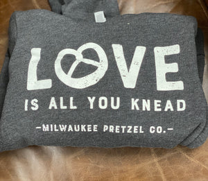 "Love is all you knead" Youth Fleece Lined Sweatshirt